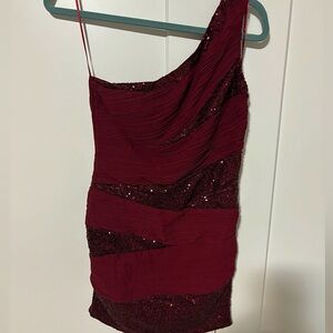 Burgundy Sequin Dress